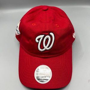 Washington Nationals Hat Women Red 9Twenty New Era MLB WS 2019 Strap Back‎ Cap